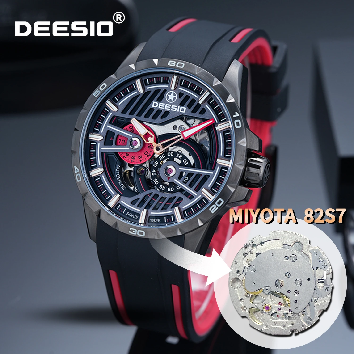 

Deesio Japanese-import Movement Men's Mechanical Wristwatch Stainless Steel Case Fashionable Casual Style Water-resistant Watch