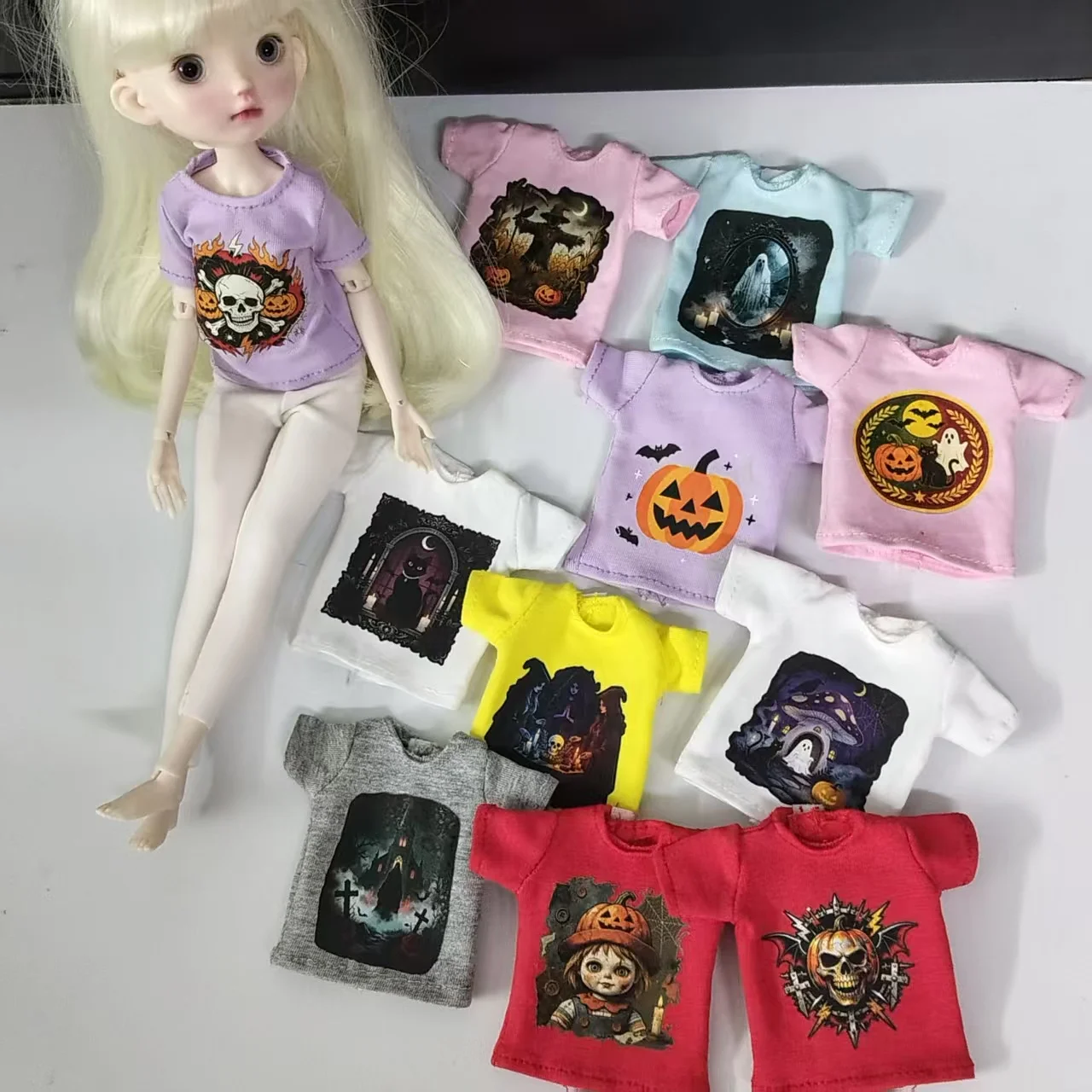 NEW pure cotton Halloween T-shirt for Blyth Momoko,bjd ， Obistu, Licca 1/6  clothes Dolls Accessories