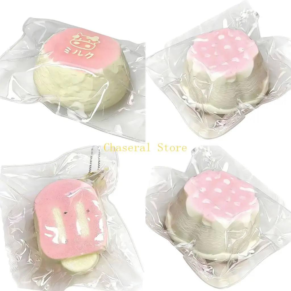 

E7CE Fun Peach Milk Inspired Pinch Sensory Toy Silicone Calming Decompressing Toy