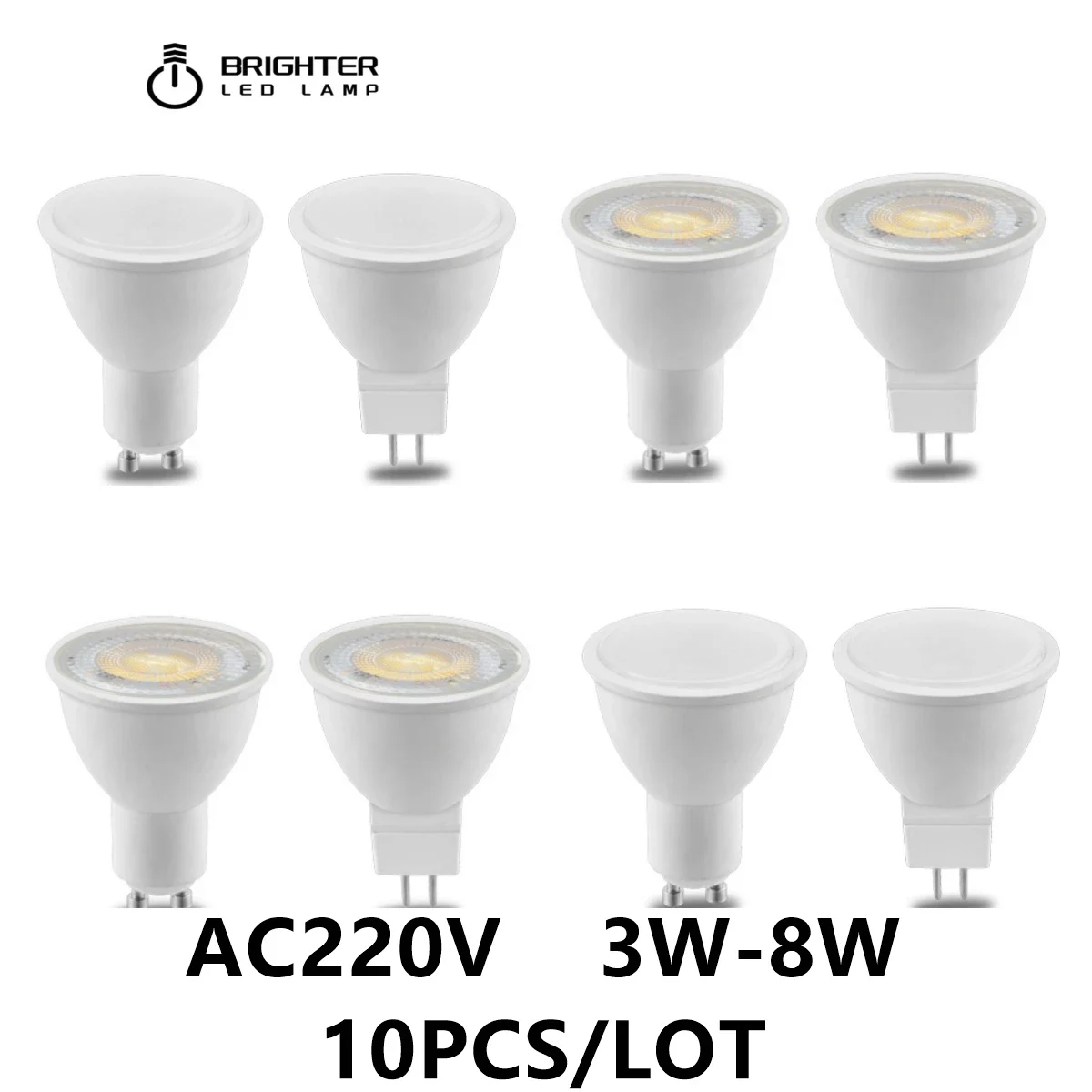 

1-12pc LED spotlight GU10 MR16 GU5.3 AC220V Super bright warm white light replacement 50W 100W halogen lamp suitable for kitchen