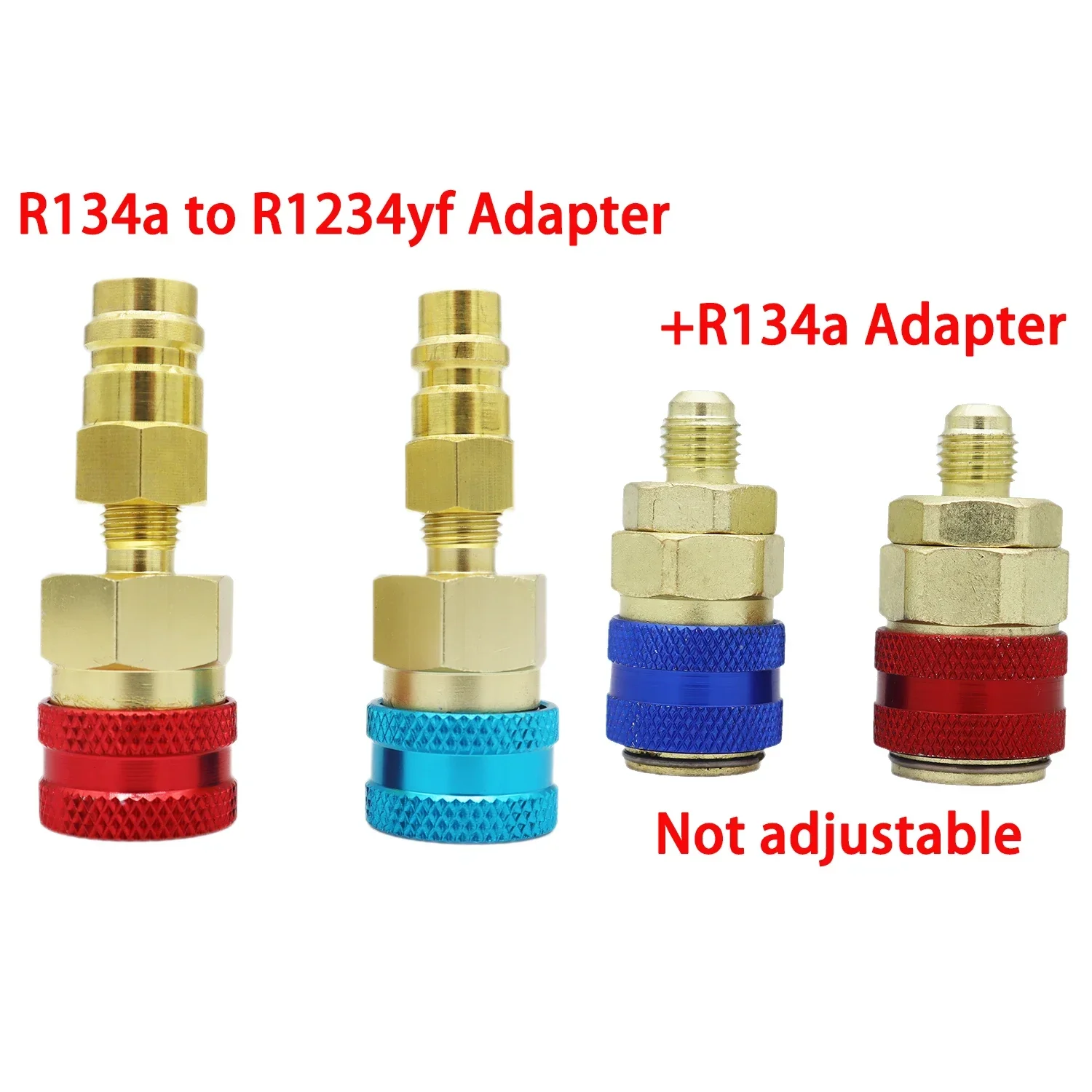 R1234YF to R134A Quick Connector Adapter, Splice Connector Hose Adapter for AC Charging of Automotive Air Conditioner