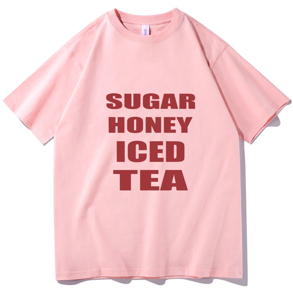 T-shirt manches courtes col rond femme et homme, estival et décontracté, avec de la musique, Latto Sugar Honey Iced Tea, collection 2024