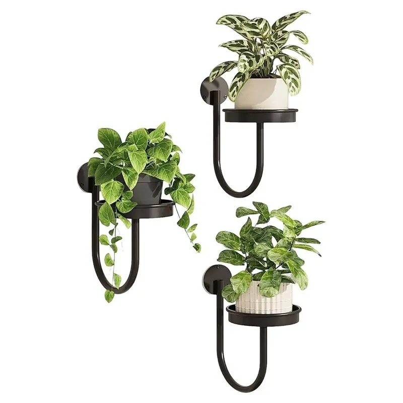 TFORU-Saves Space Wall-Mounted Flower Pot Stand In 1 Set-Made Of Thickened, Rust-Resistant High-Strength Material 3Pack