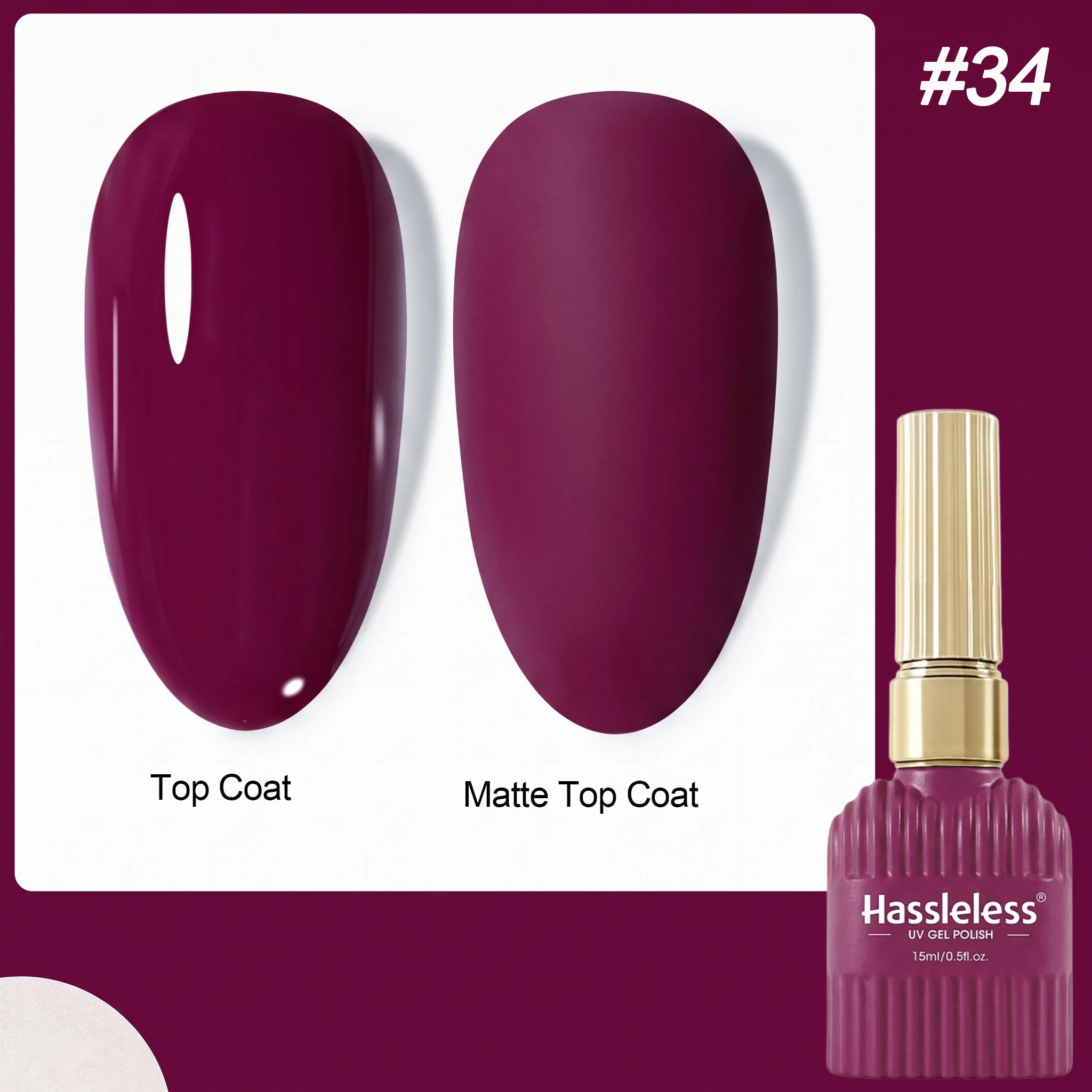Hassleless 2Pcs Deep Wine Brown and Grape Purple Nail Polish Gel Set, a Preferred Choice for Autumn and Winter Ambiance Nail Art, with Harmonious and High-End Color Tones, Suitable for Dates, Parties, and Holiday Nail Art, Fashionable and High-End Color Matching, Suitable for Home and Salon Nail Art, Nail Art Gift