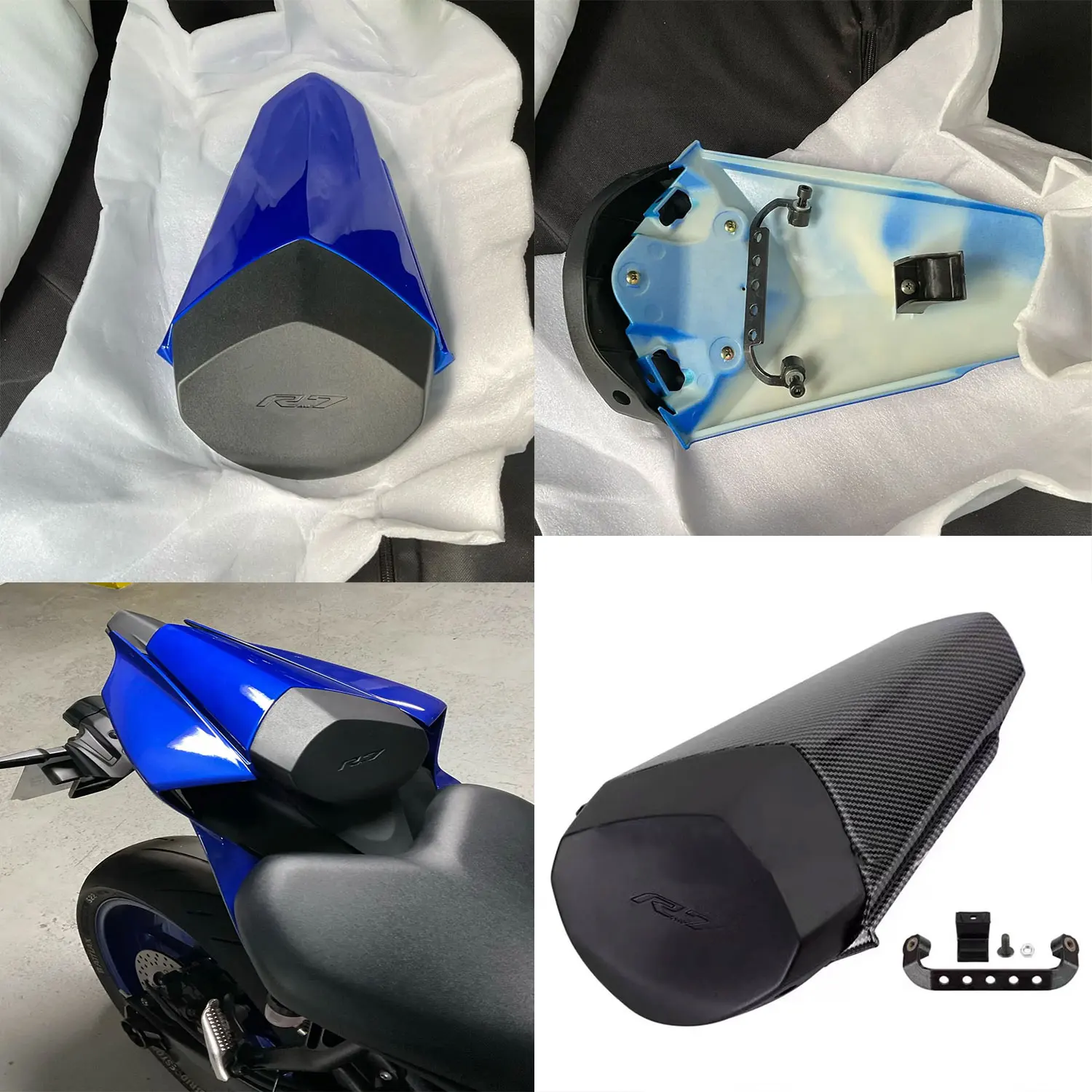 

For Yamaha YZF R7 2021 2022 2023 2024 YZF-R7 YZFR7 Motorcycle Pillion Rear Passenger Tail Seat Cushion Cowl Cover Hump Fairing