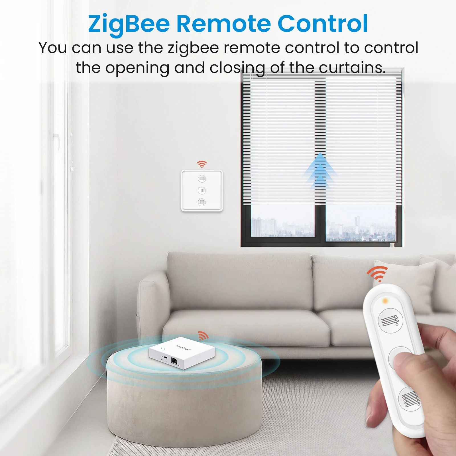 ZigBee Tuya Smart Life Blinds Curtain Switch Remote Control Running Time Setting Work With Google Assistant Alexa