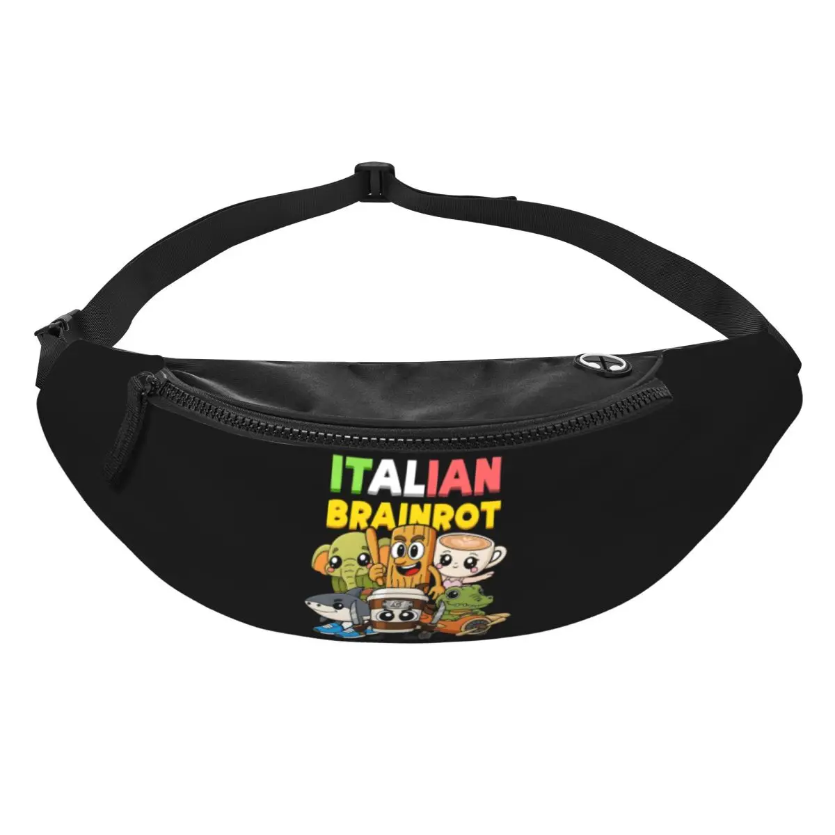 Riñonera italiana personalizada Brainrot para hombres y mujeres, bolso cruzado con dibujos de animales geniales, riñonera para ciclismo, Camping, bolsa para dinero para teléfono