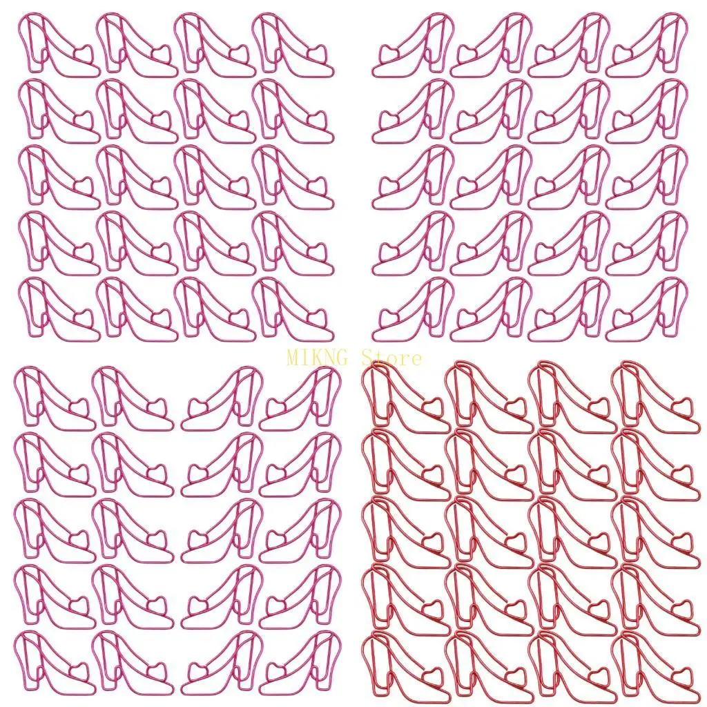 20Pcs High Heel Metal Paper Clip 30x24mm File Organiser Clip Bookmarks Page Marker Clips for Document Notebook best sale