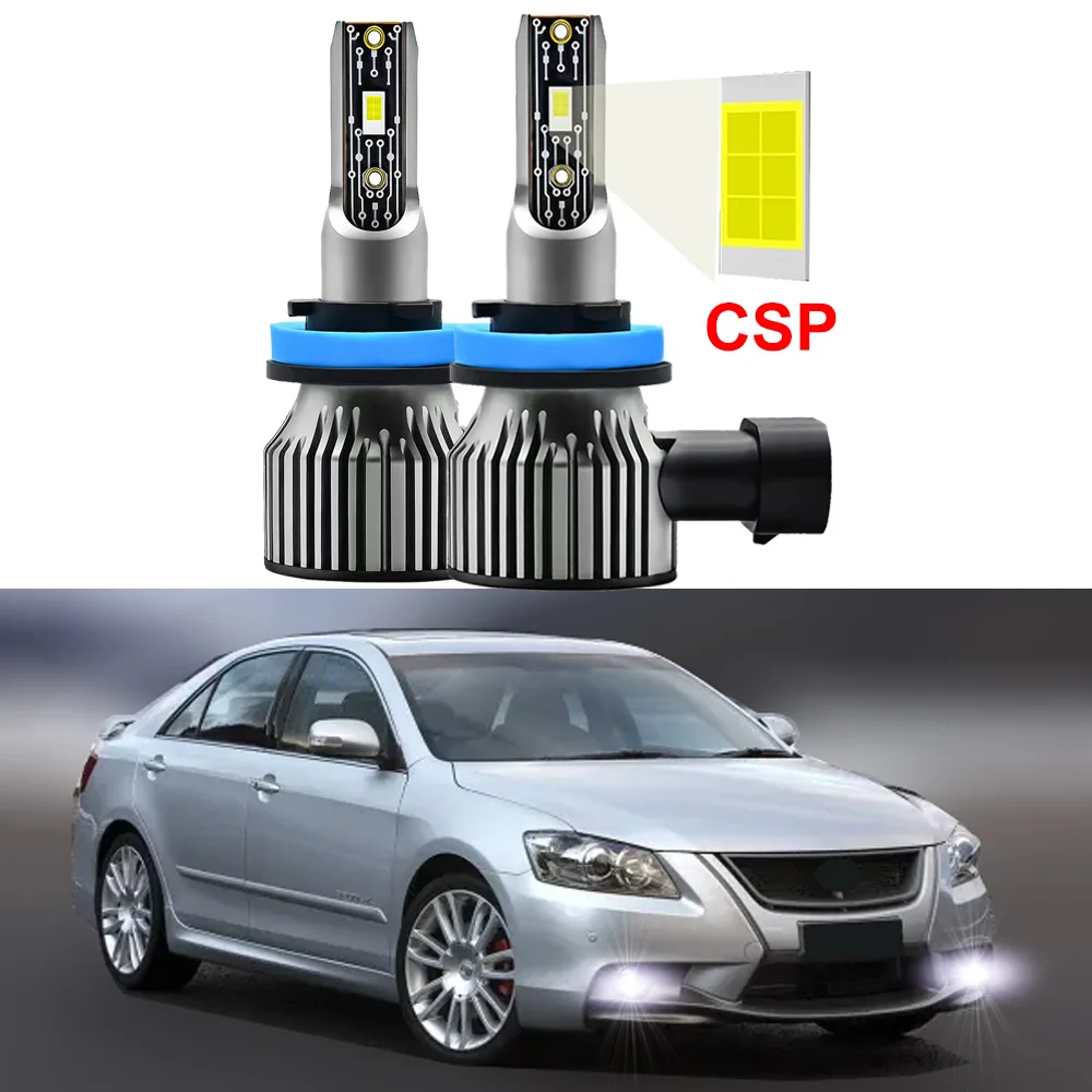 2pcs Led Car Fog Lights Bulb For Toyota Aurion XV40 2006 2007 2008 2009 2010 2011 2012 LED Front Fog Lamp Canbus 6000K CSP