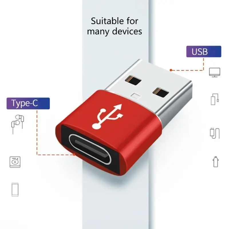 D08B Fast Speed USB C to USB Adapter, 5Gbps Data Transfer OTG Converters for PC