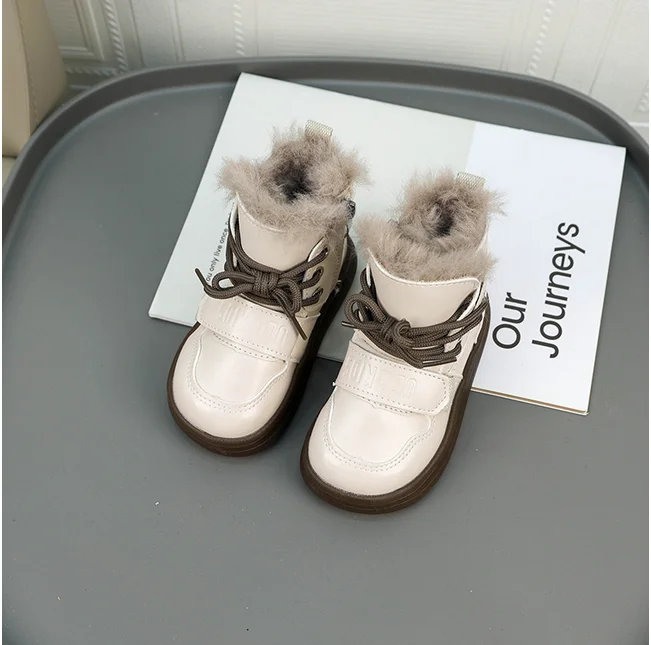 Children Snow Boots Fashionable Plush Warm Shoes Cotton Boots Winter Shoe Kids Shoe for Girl Designer Shoes Zapatos Niña Botas