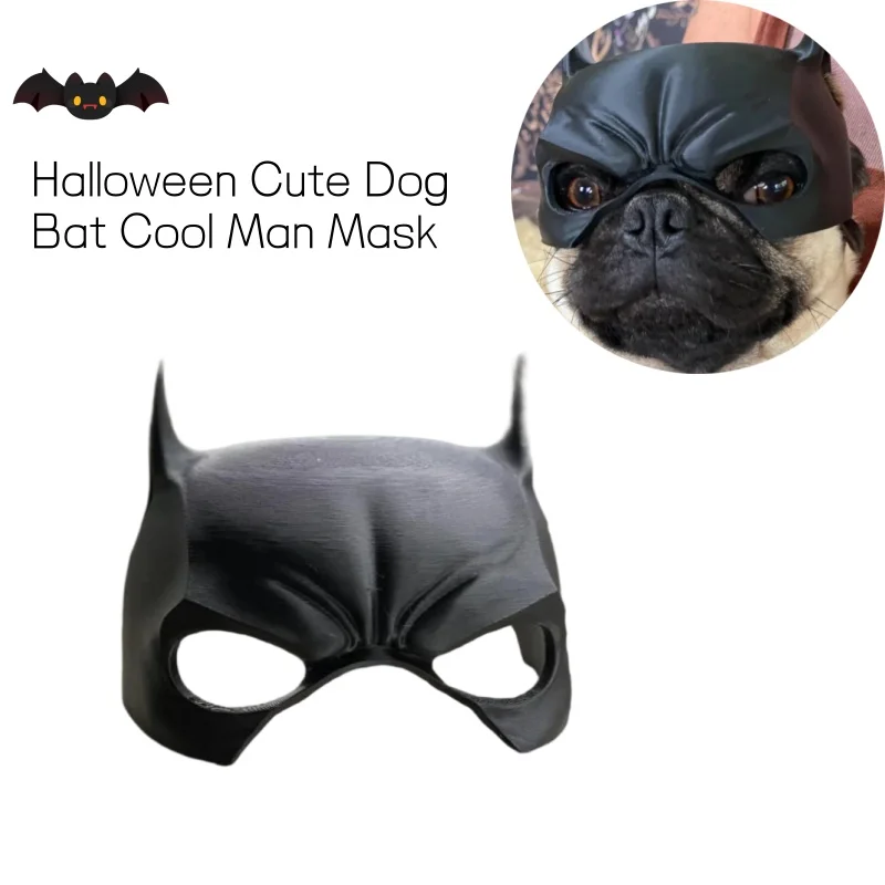 1 Uds. Máscara de Halloween con bonito murciélago para perro, máscara de perro vengador, máscara de murciélago, juguetes de superhéroe, disfraz para perros, suministros para mascotas