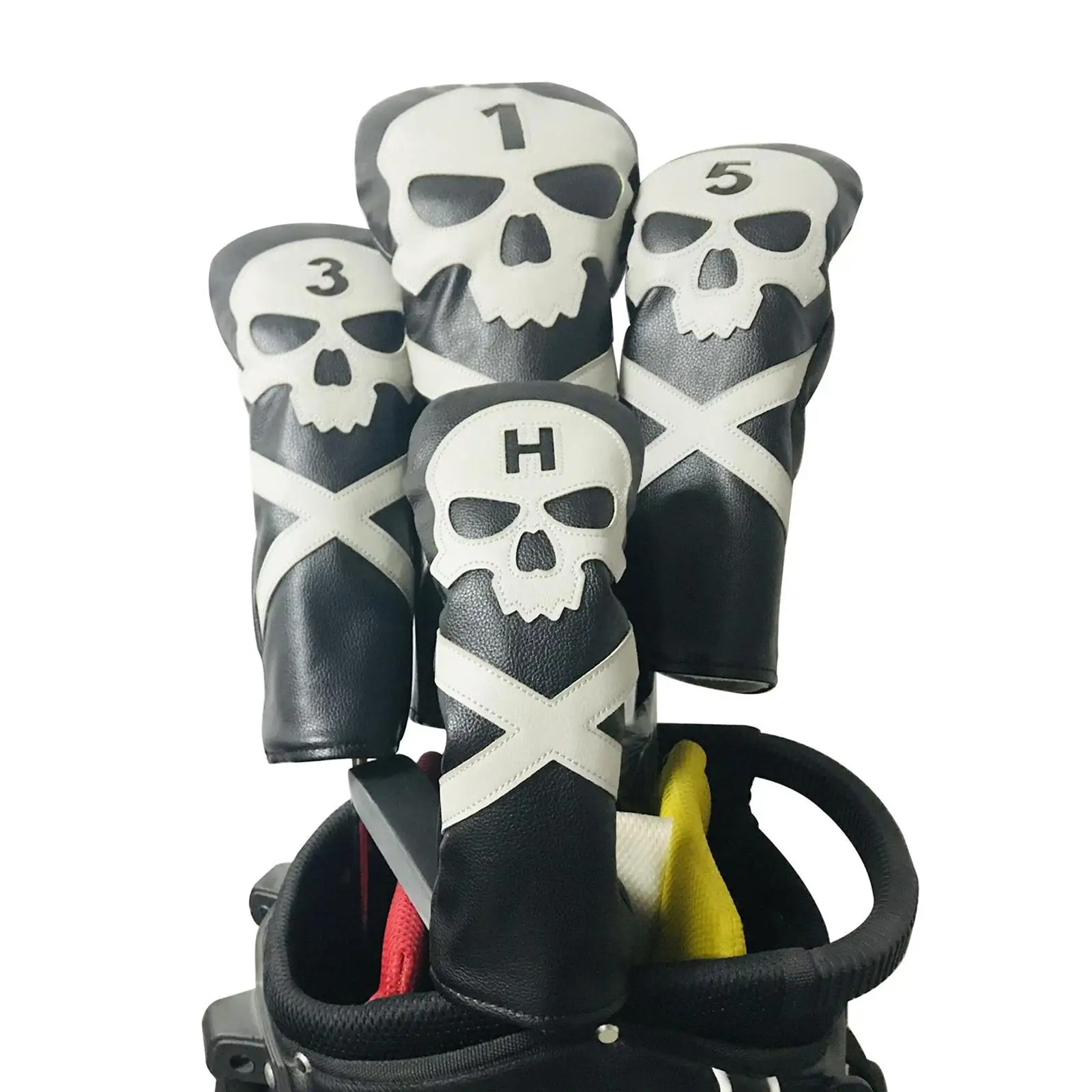 4Pcs Golf Club Head Covers 5 ut Woods Kopfbedeckung PU Traditional Protective Covers Clubs and Drivers