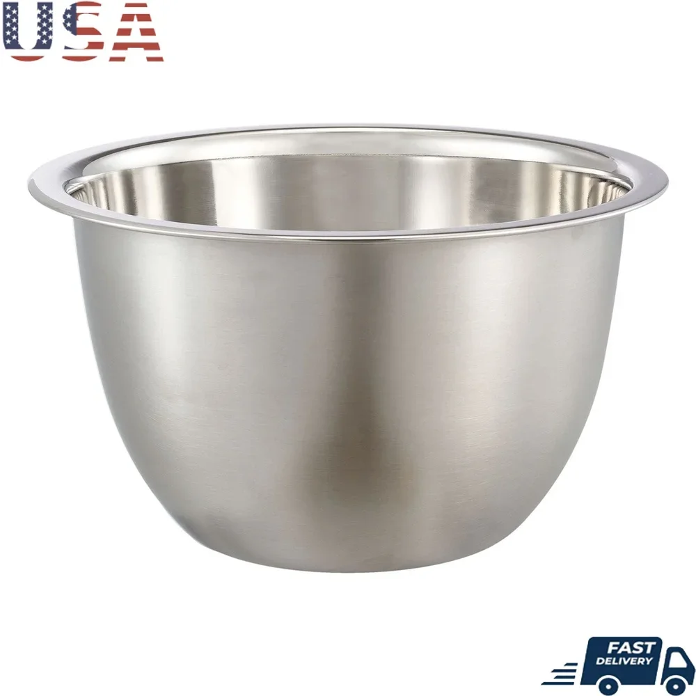 3QT Stainless Steel Mixing Bowl Durable Multi Use Kitchen Prep Serving Dishwasher Safe Non Stick Easy Clean