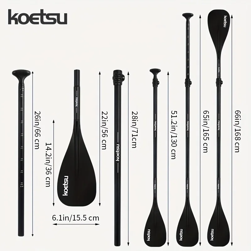 KOETSU Dual-Purpose-Paddel, schwarze Aluminiumlegierung, für Benutzer unter 155 cm (61 Zoll) Größe. – Detail 2