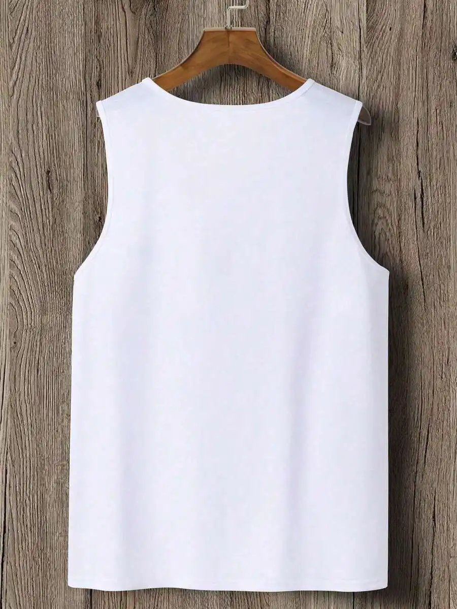 

Mens Solid Color Sleeveless Tank Top For Summer Casual Wear