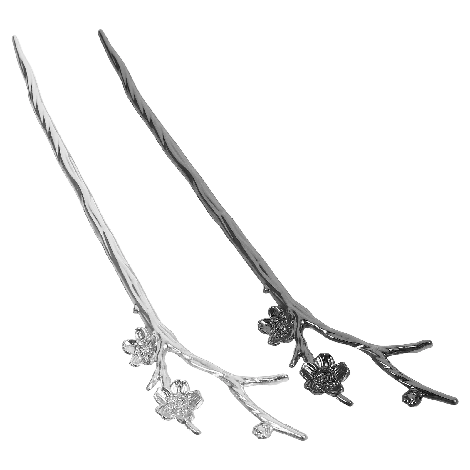 

2pcs Hairpin Chopstick Alloy Black Silver Women Updo Bun Accessories Formal Hairstyle Vintage Hair Sticks For Buns