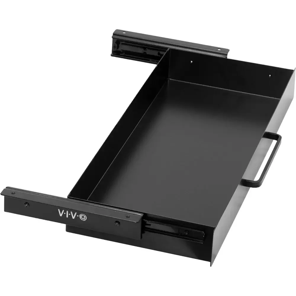 Black 22 x 9 inch Under Desk Storage Der, DESK-DR22H-B | Sliding Steel Pull-out Der or Oice Desk, Pull Handle, Storage Organizer