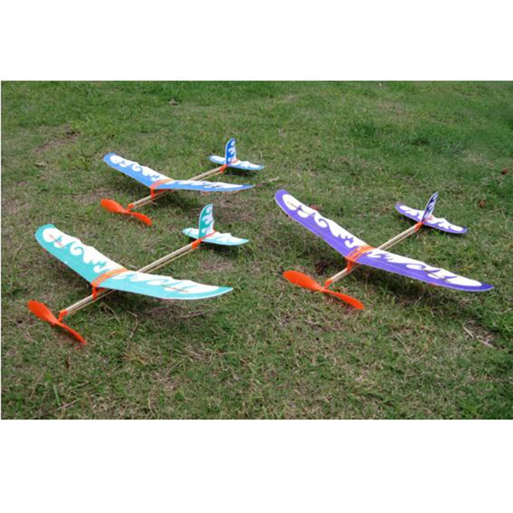 Your First Airplane! 3 sets  Elastic Rubber Band Powered DIY Foam Plane Model Kit Aircraft Educational Toy
