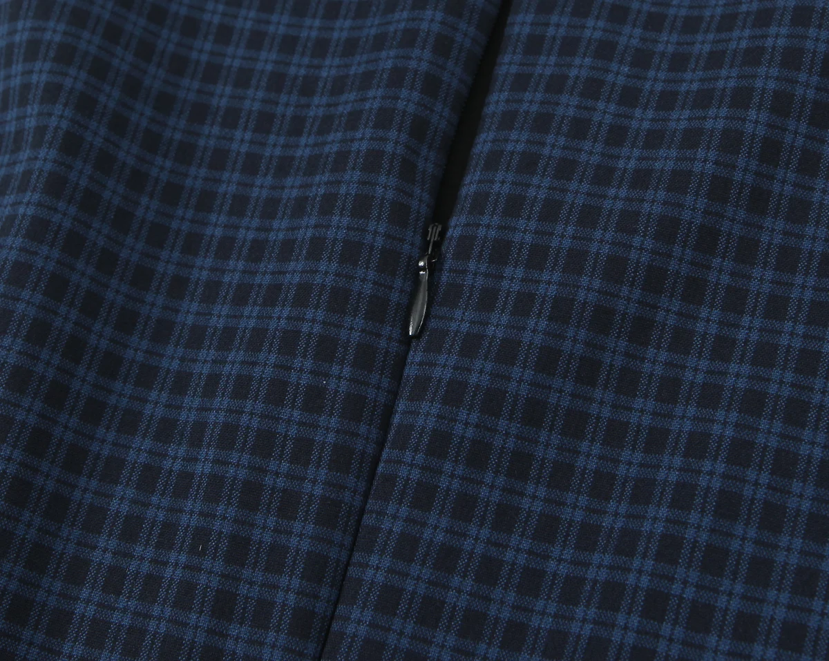 BSAY – robe courte à carreaux pour femmes, mode automne hiver, couches, col rond, fermeture éclair au dos, gilet, Chic français, vêtements de soirée féminins