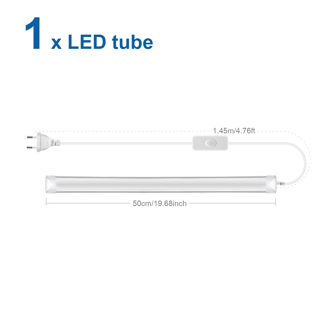 220 V EU-Stecker T8-Röhre LED-Leiste LED-Licht für Zuhause Küche Schrank Decke Barre LED 50 cm 25 W Lampe mit 2-reihigem LED-Chip Superhell