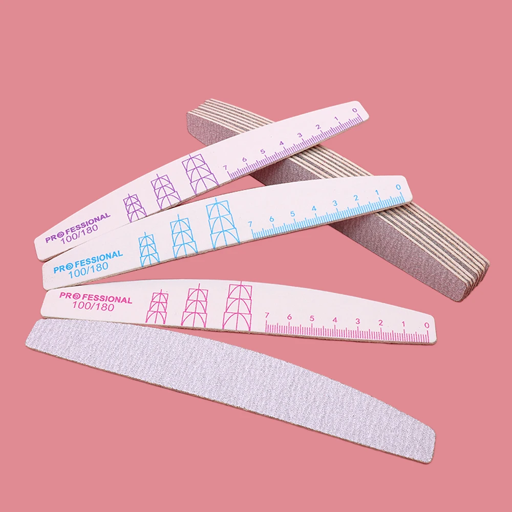 5/10/20Pcs Double Sided Wooden Nail Files 100/180/240 Grit Sanding Sandpaper Nails Polishing File Manicure Products Care Nails