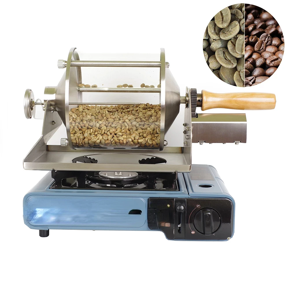 AC 100-240V Gas Room Fire Roasting Direct Roasting Furnace Capacity 400G Transportation Glass Visualization