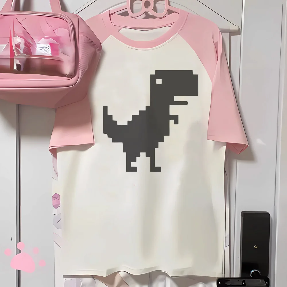 Dinosaur Tee women modern style pattern streetwear tshirt female streetwear Japanese clothing