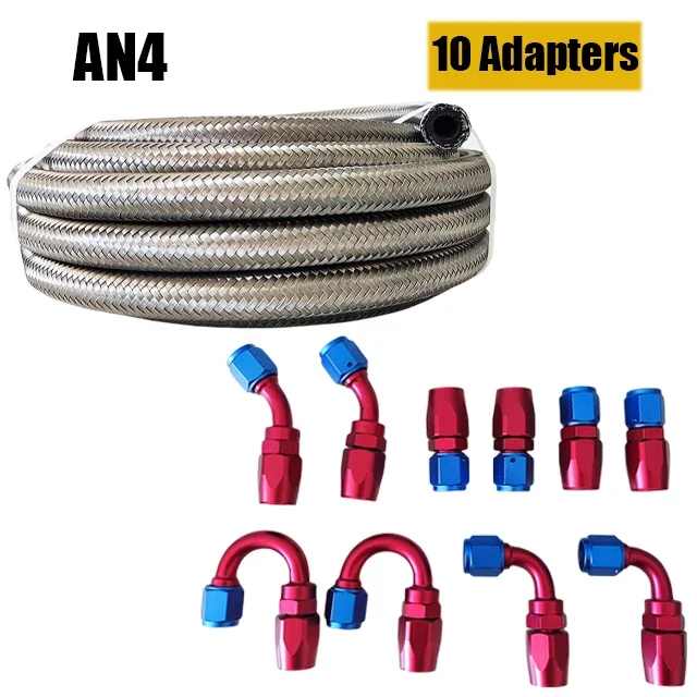 Universele AN4 AN6 AN8 AN10 AN12 Brandstofleiding 0 + 45 + 90 + 180 Graden 10 stks End Fittings Olie Brandstof Draaibare Slang Olie Slang End Adapter Kit