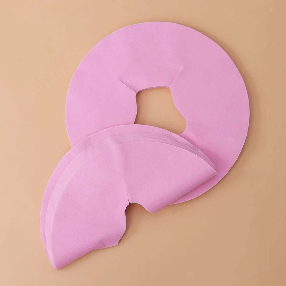

29X28Cm Disposable Face Hole Pillow Cover Non-Woven Fabric Breathable Mat For Spa Salon Hotel Pink