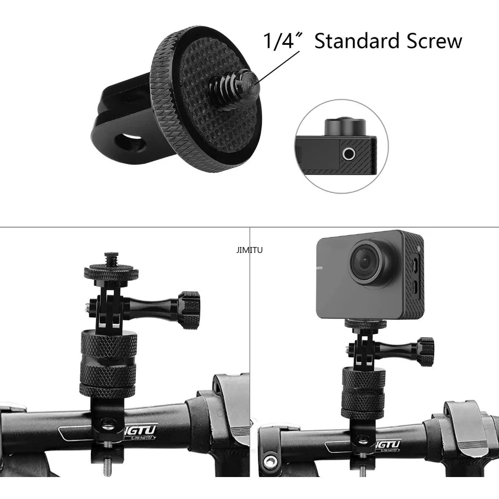 Per manubrio della fotocamera per montaggio su bici rotazione di 360 gradi supporto per fotocamera per bici per bicicletta da montagna/moto per Gopro Hero 12 11 10 9