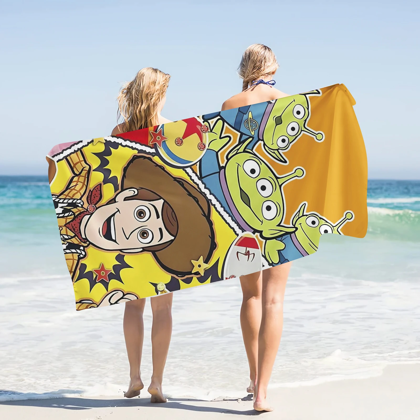 Buzz Lightyear Cartoon Toy Story Beach Towels Quick Dry Microfiber Fashionable Exquisite Girl Cute Children Soft Skin-Friendly