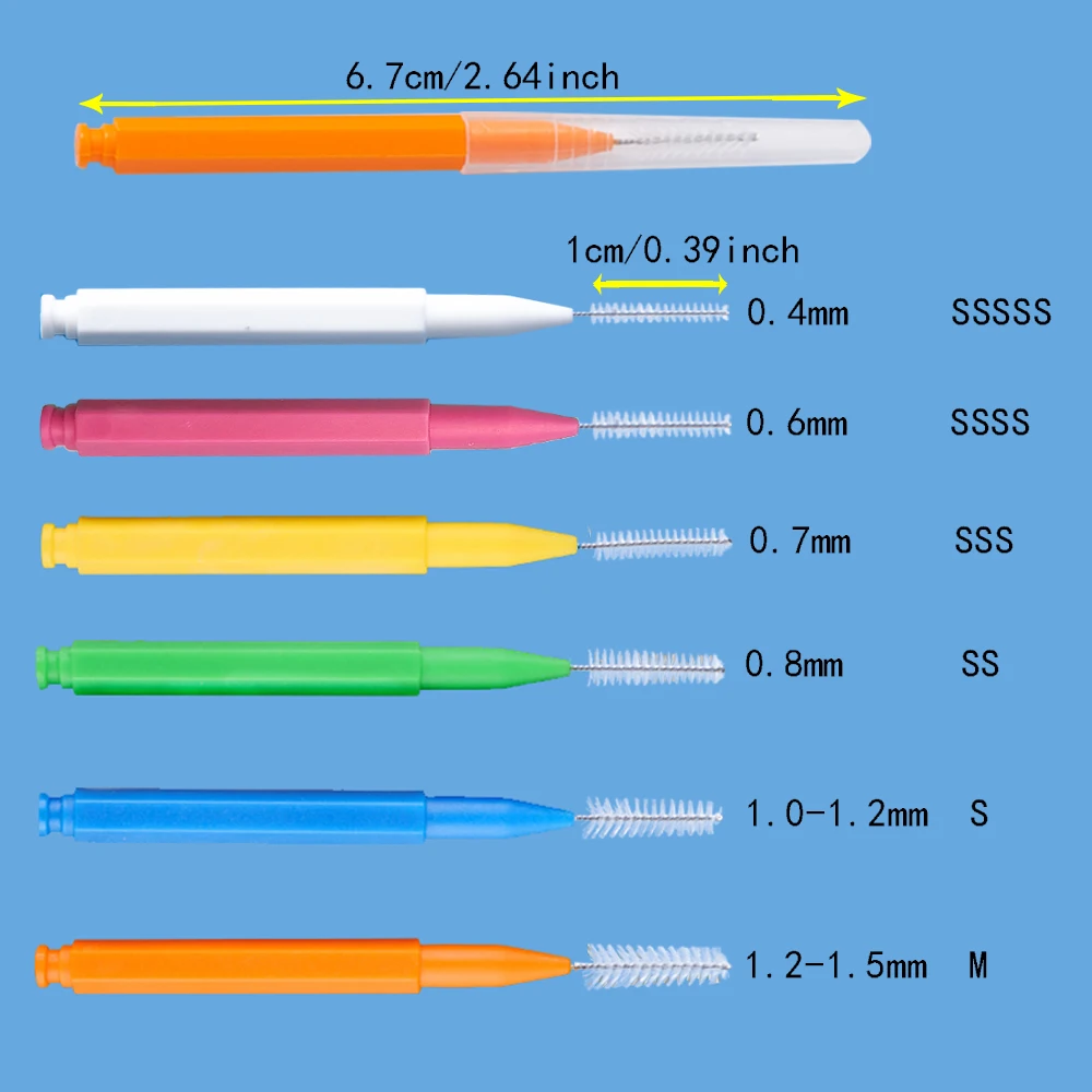 30 interdental brushes straight adult cleaning interdental brushes cleaning braces orthodontic braces gaps between teeth brushes