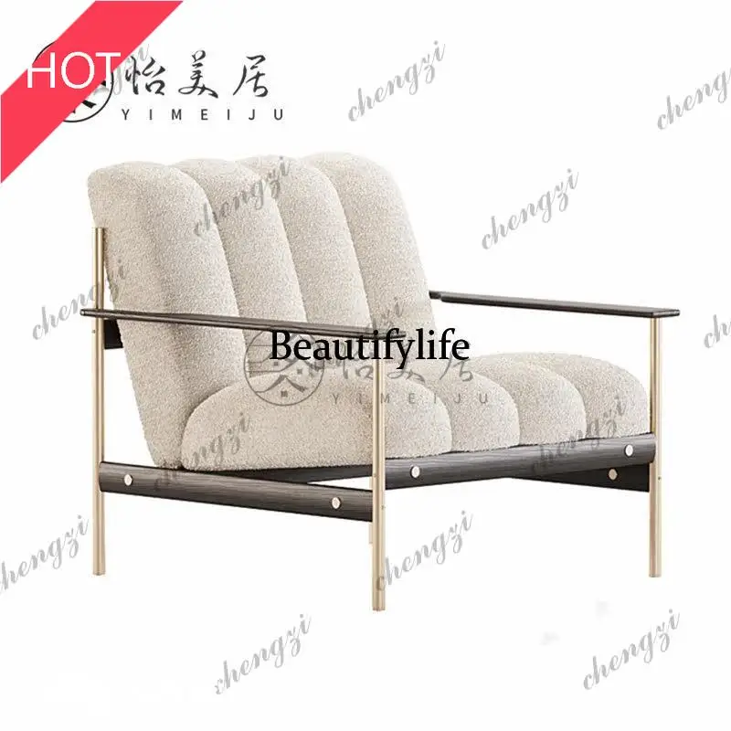 A52 Italian light luxury metal leisure chair designer exhibition hall reception chair modern minimalist living room single chair