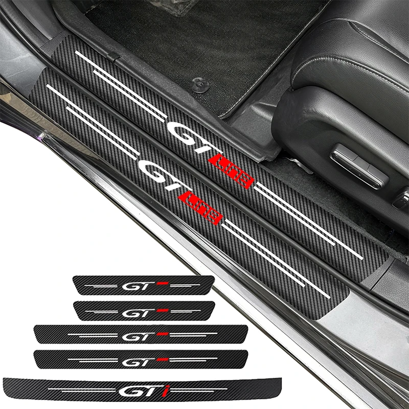 

Car Door Threshold Plate Carbon Fiber Stickers For Peugeot GT GTi GT Line 508 5008 3008 208 2008 308 206 307 106 108 306 206 208