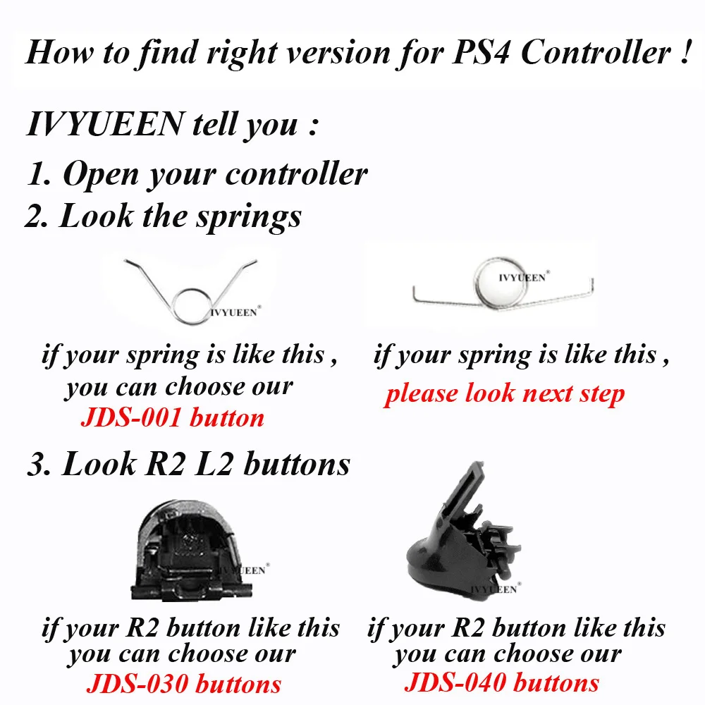 IVYUEEN 10 مجموعات لوحدة تحكم DualSense PS5 R2 L2 R1 L1 زنبركات زر الزناد لجزء إصلاح PlayStation 5 BDM 010 020 030