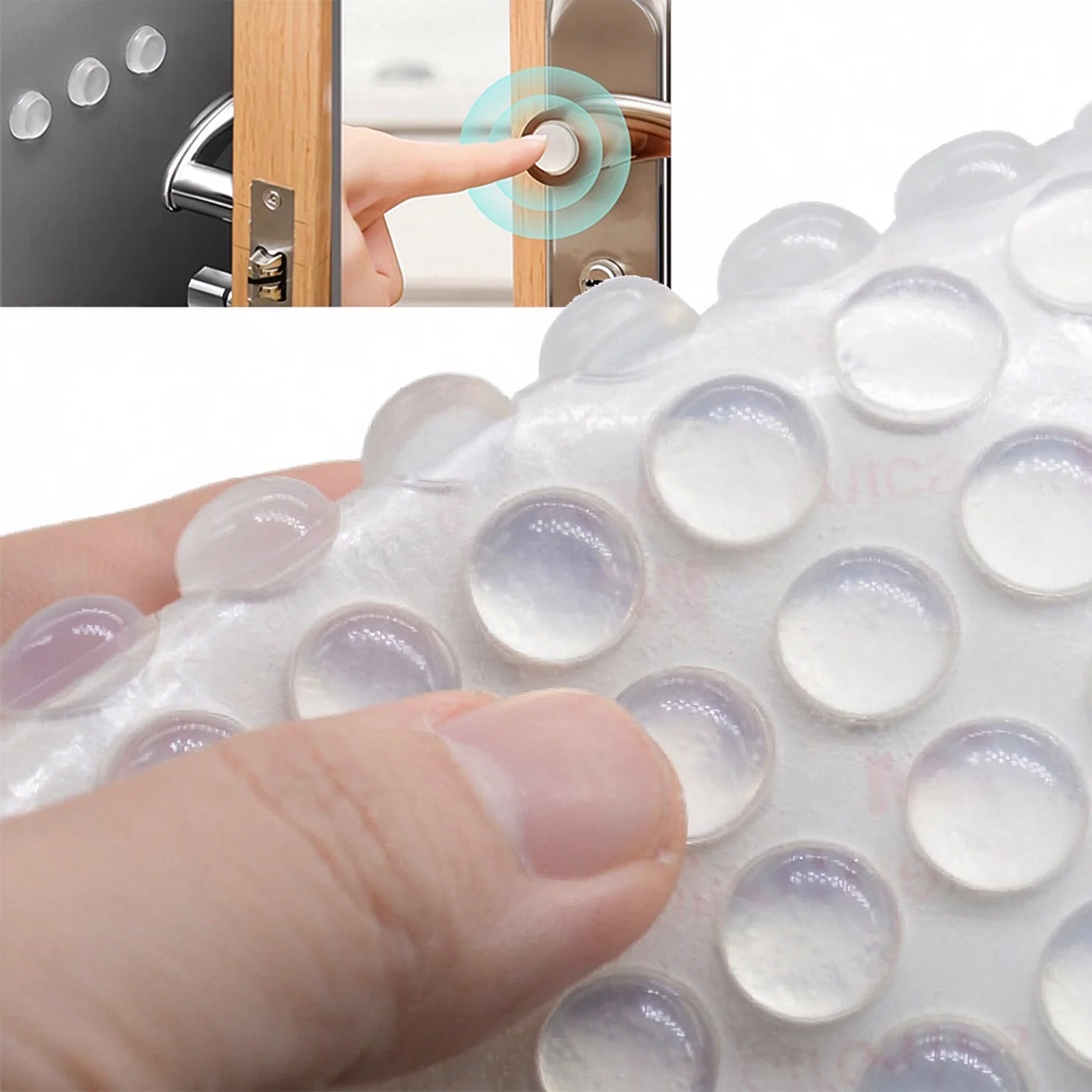 Transparent Door Stop Rubber Damper Buffer Adhesive Close Drawer Cabinet Small Silicone Bumper Pad Sound Dampening Dots