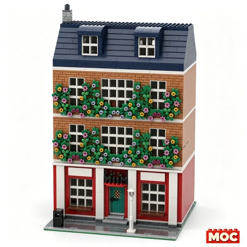 3674PCS Two Black Cats Irish Pub Modular City Building MOC Creative Architecture Model DIY Assembly Education Toy Birthday Gift