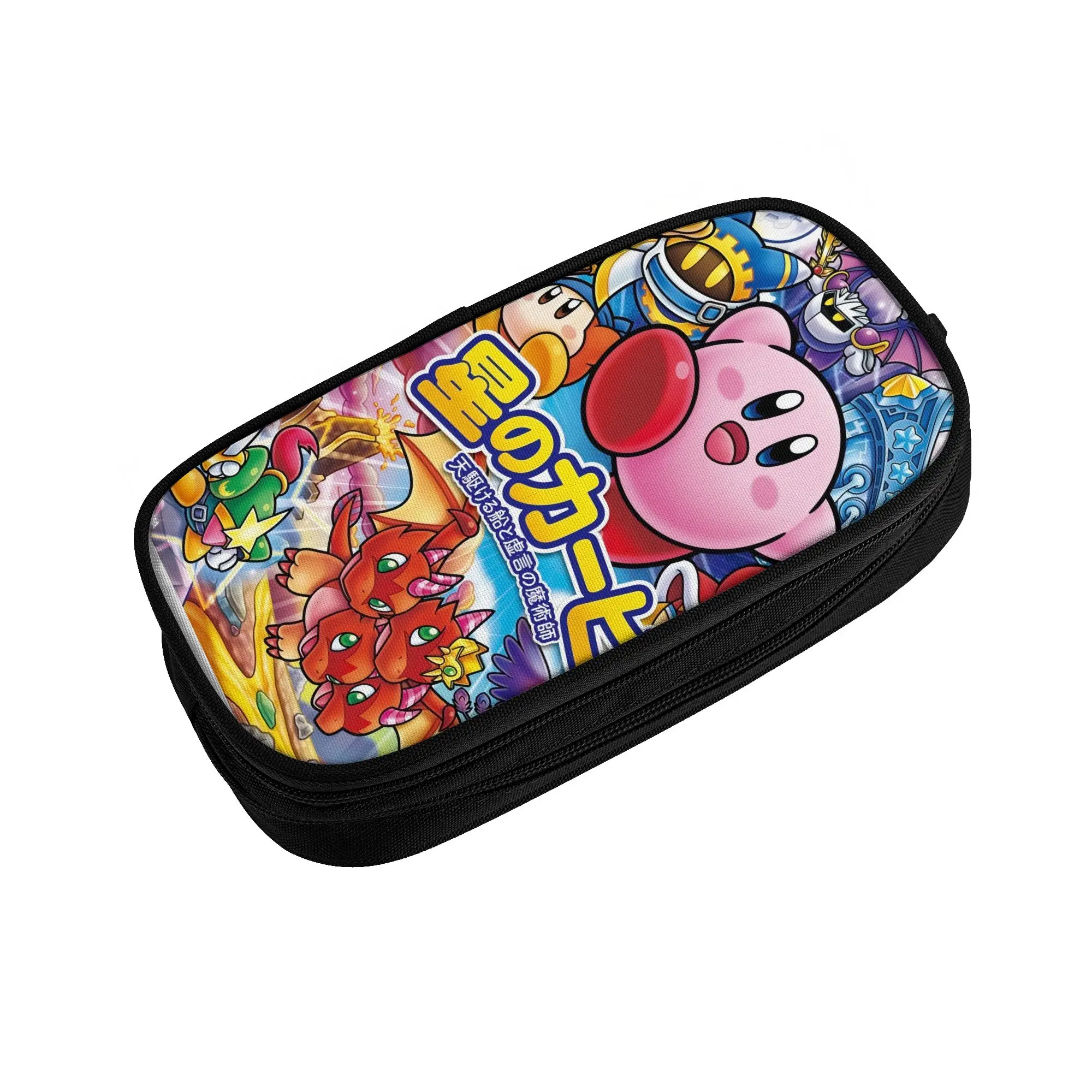 Japanese Game Cute Pink Star Kirbys Cartoon  Pencil Case for Girls Boys Big Capacity  Pen Box Bag School Accessories