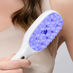 New EMS Electric Massage Comb Spray Comb Head Acupoint Medicine Comb Red Blue Light Therapy Device Anti-Hair Loss Brush