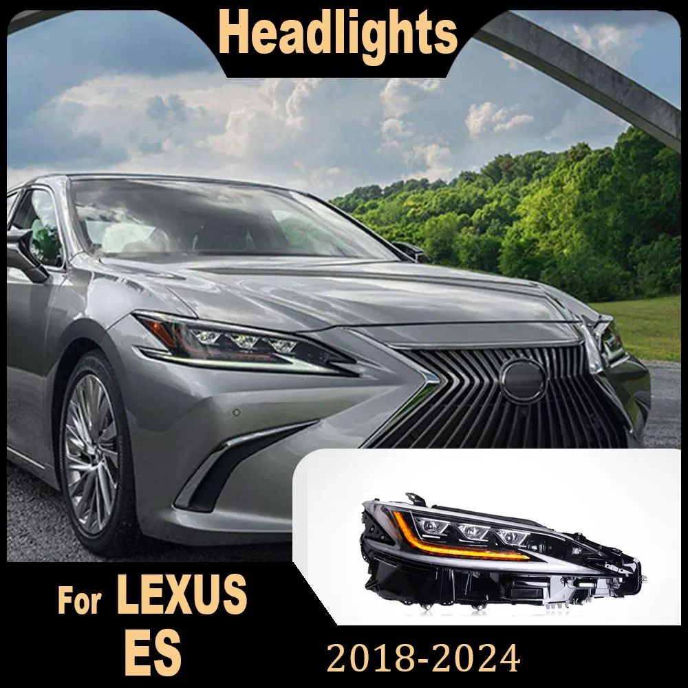 

Пара фар для Lexus ES200, ES250, ES260, ES300h, ES300, 2018-2023, фары ДХО, передняя лампа, светодиодный проектор, автомобильная сборка