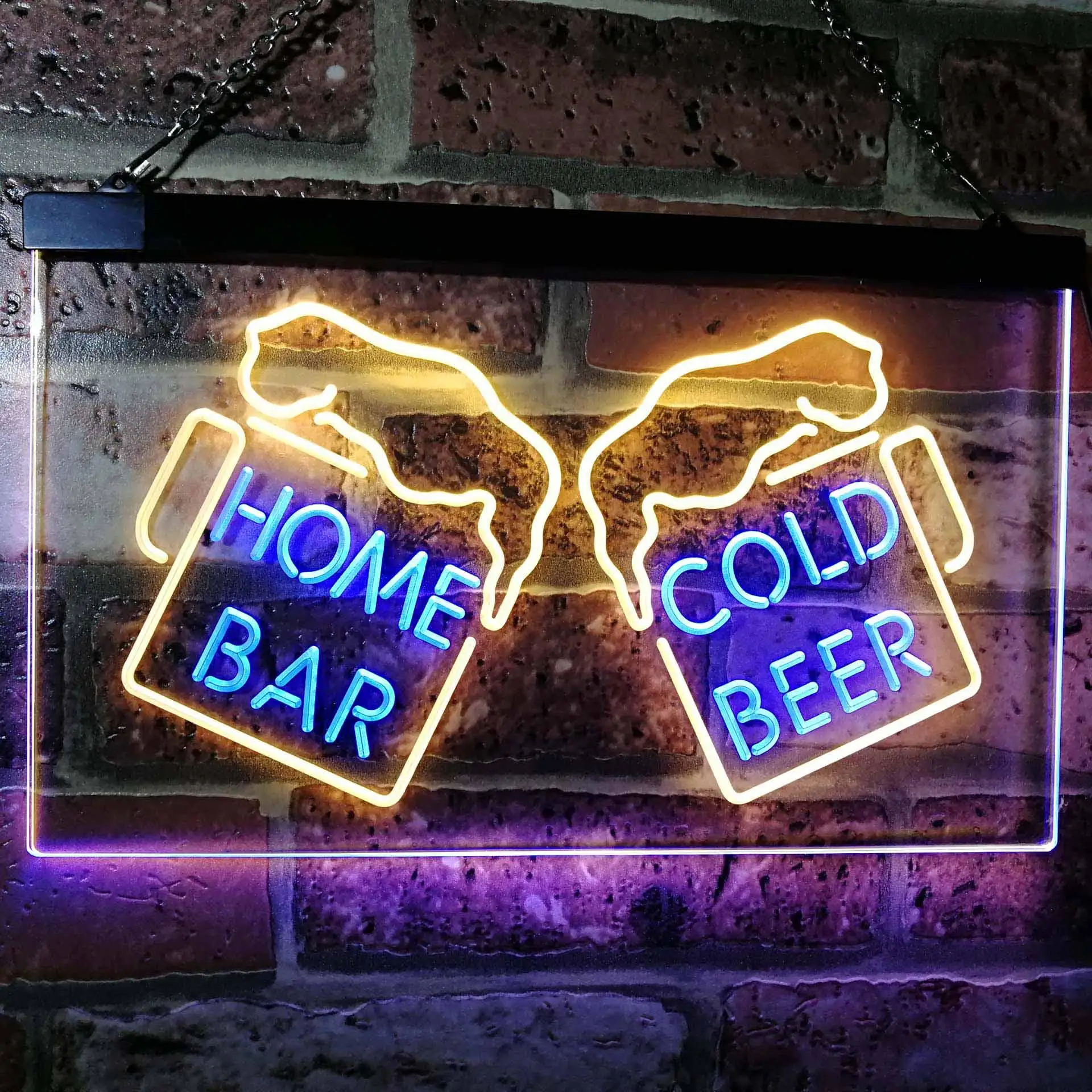 

HOME BAR. COLD BEER Dual Color Led Neon Sign st6-i2348