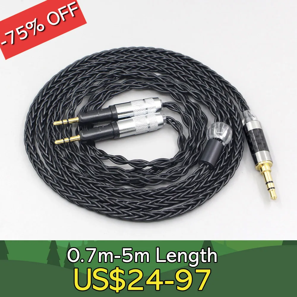 4.4mm xlr 2.5mm 6.5mm 8 Core black Silver Plated Braided Earphone Headphone Cable For Audio-Technica ATH-R70X LN007467