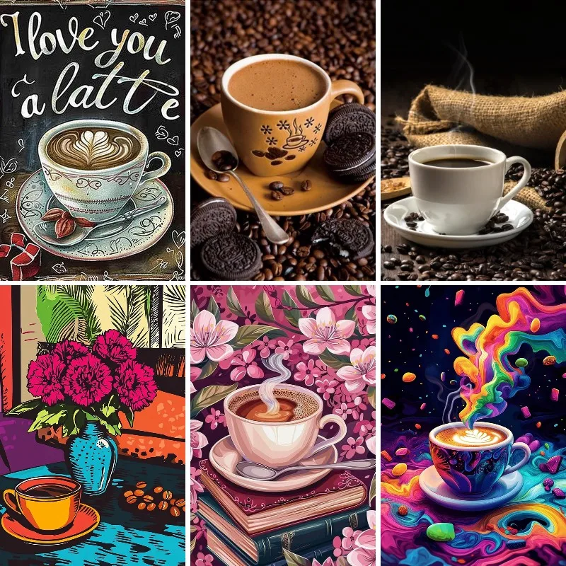 

5D Coffee Cup Diamond Painting Kit for Adults, Fantasy Art, Magical Coffee Diamond Mosaic, Cross Stitch, Full Square Decoration