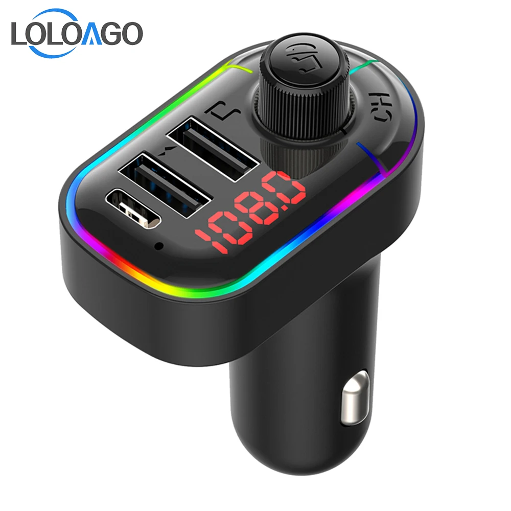 Car Bluetooth 5.0 FM Transmitter with USB Port 5V/2.4A Fast Charging Handsfree Call Feature for iPhone MP3 Player