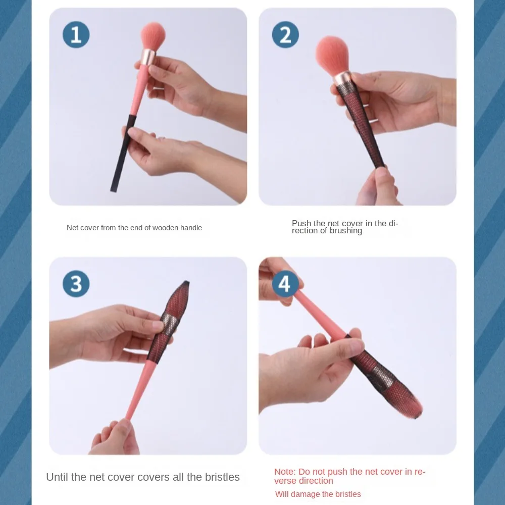 Dustproof Cosmetic Brushes Guards Net Mesh Sheath Brush Protectors Cosmetic Tool Pen Sleeve Make Up Brush Netting Cover