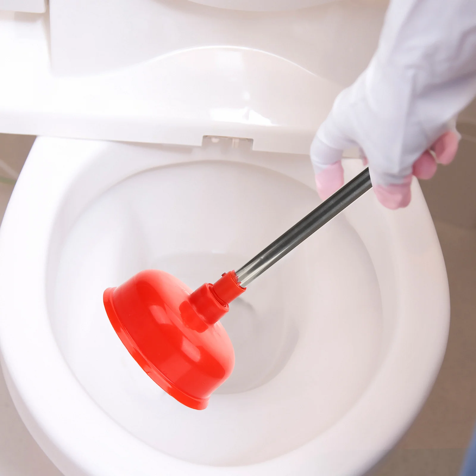 

Toilet Plunger Long Handle Heavy Duty Force Cup Bathroom Anti Clogging Tool Toilet Plunger Bathroom Accessory