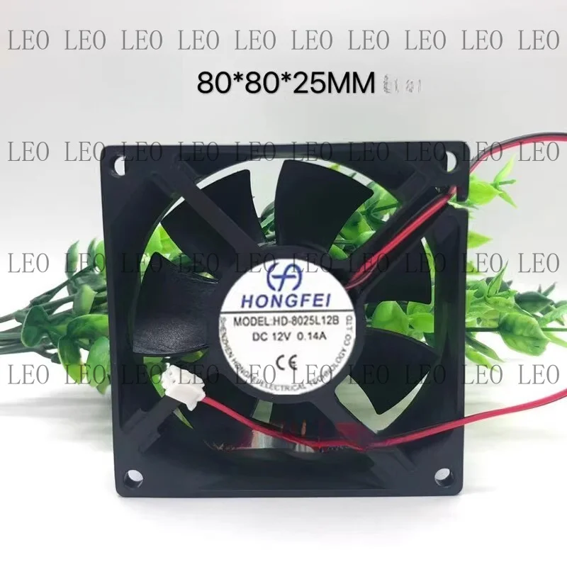 MY 1PCS For HD-8025L12B DC12V 0.14A 8CM 2-Wire Dual Ball-Bearing Cooling Fan