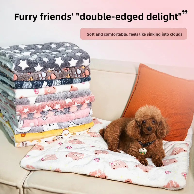 Thick Cat Mat Breathable Flannel Sleeping Mat Soft Dog Mat, Suitable For Small Dogs Winter Warmth Cat Blanket Comfortable
