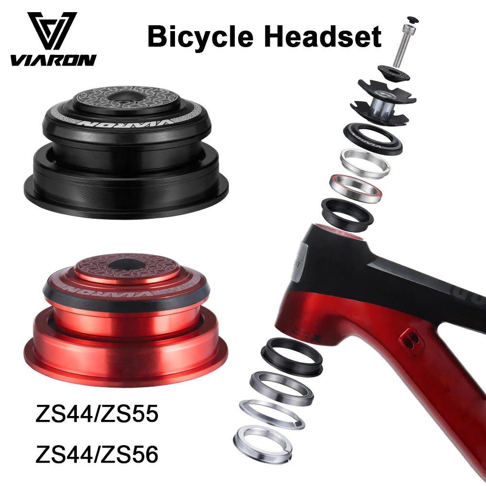 Viaron-Boîte de roulements de presse de vélo de montagne, casque de vélo VTT intégré, colonne de direction 1 1/8, 34mm, 44mm, 52mm, 55mm, 56mm,